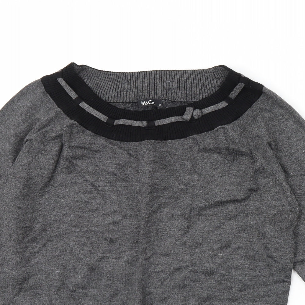 Womens UK Size M M&Co Grey Pullover Jumper