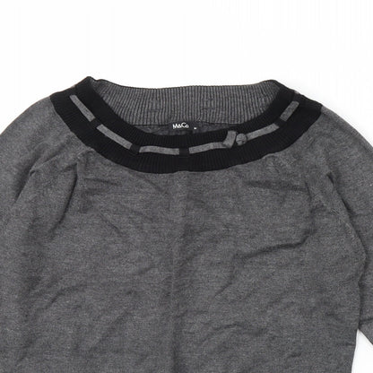 Womens UK Size M M&Co Grey Pullover Jumper