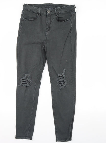 American eagle Womens Green  Denim Skinny Jeans Size 32 L30 in