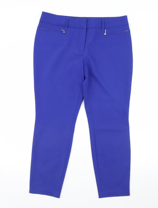 Womens UK Size 12 Papaya Regular Fit  Blue Trousers