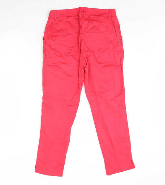 Womens UK Size 10 H&M Regular Fit Cropped Pink Trousers