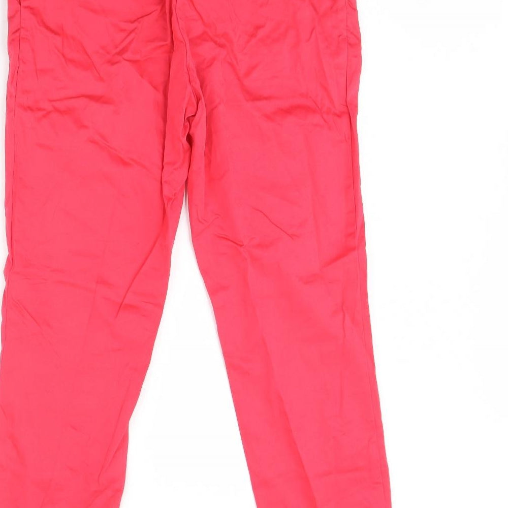 Womens UK Size 10 H&M Regular Fit Cropped Pink Trousers