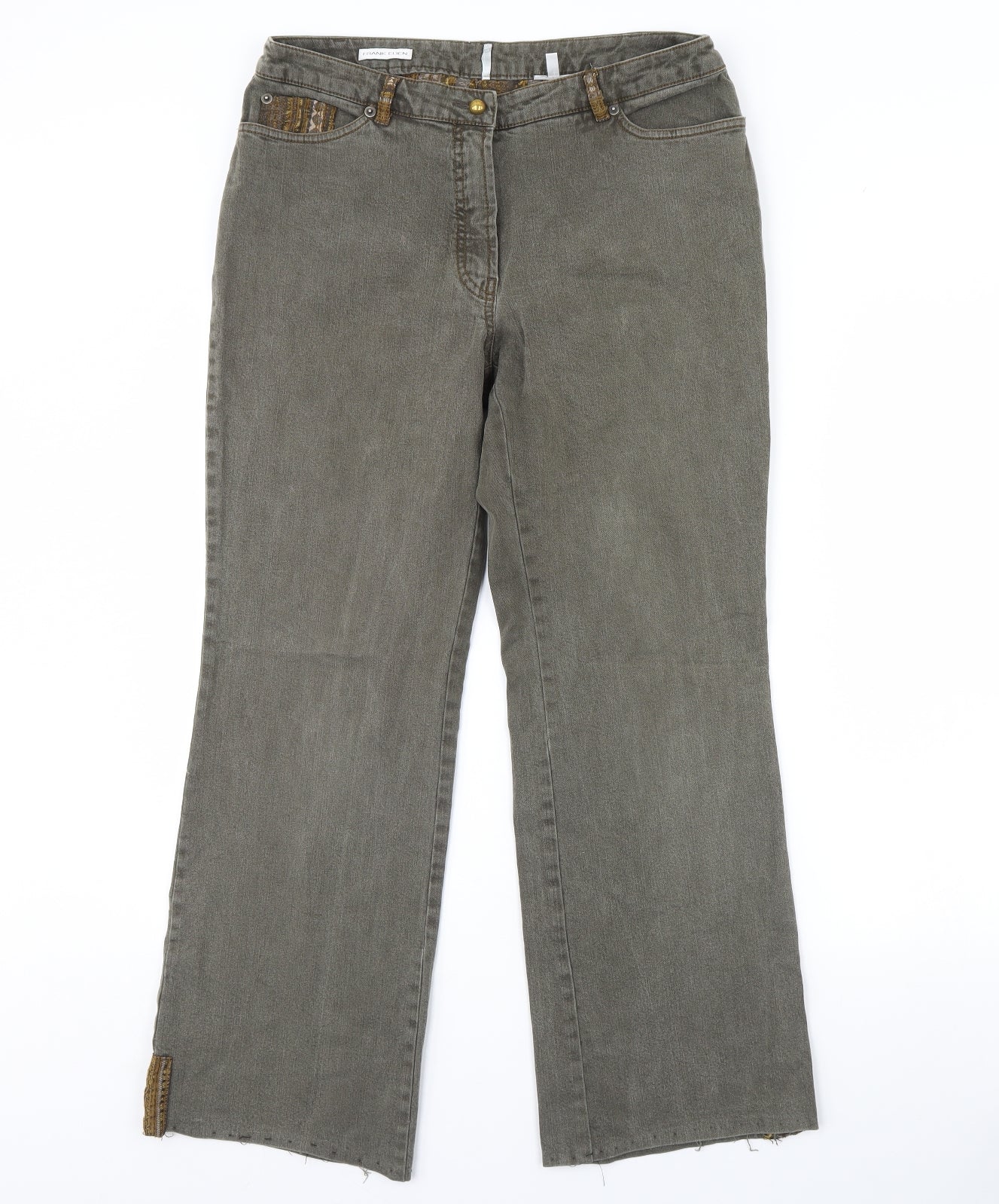 Frank Eden Womens Green   Bootcut Jeans Size 34 in L29 in