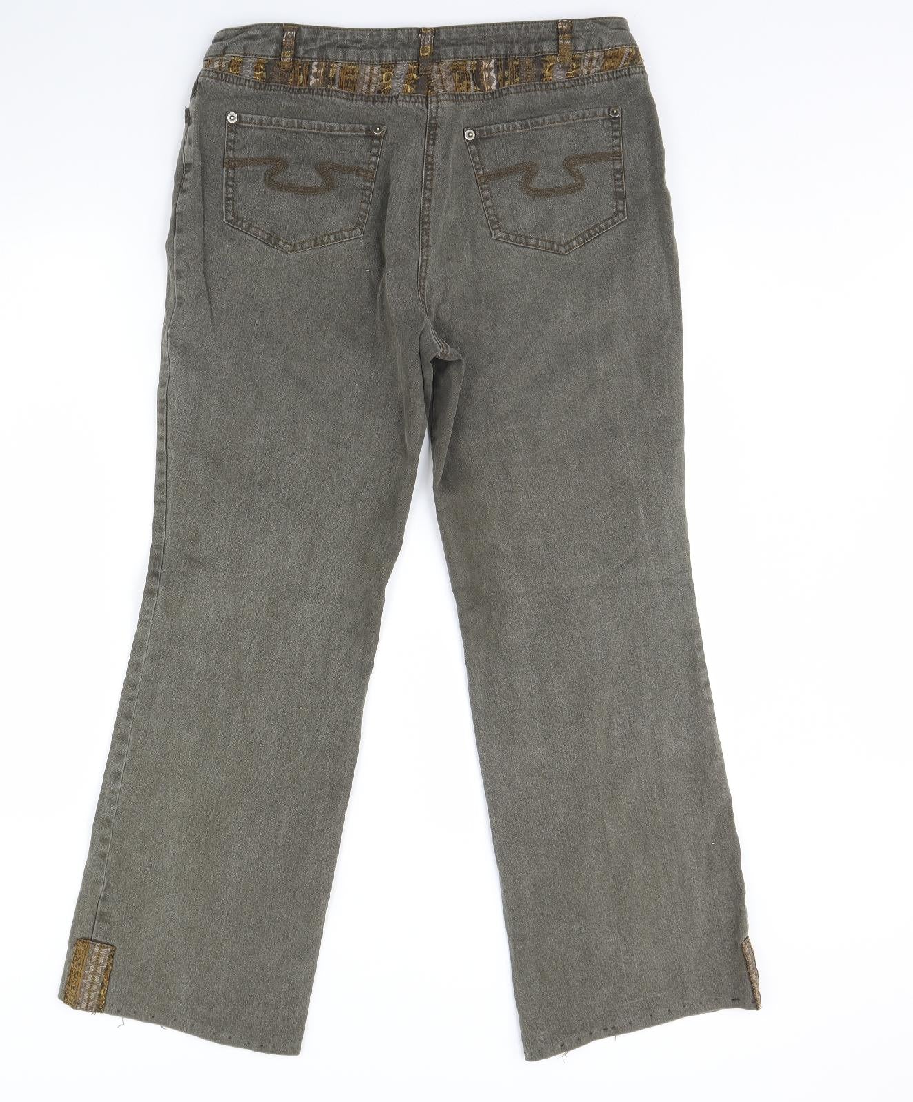 Frank Eden Womens Green   Bootcut Jeans Size 34 in L29 in