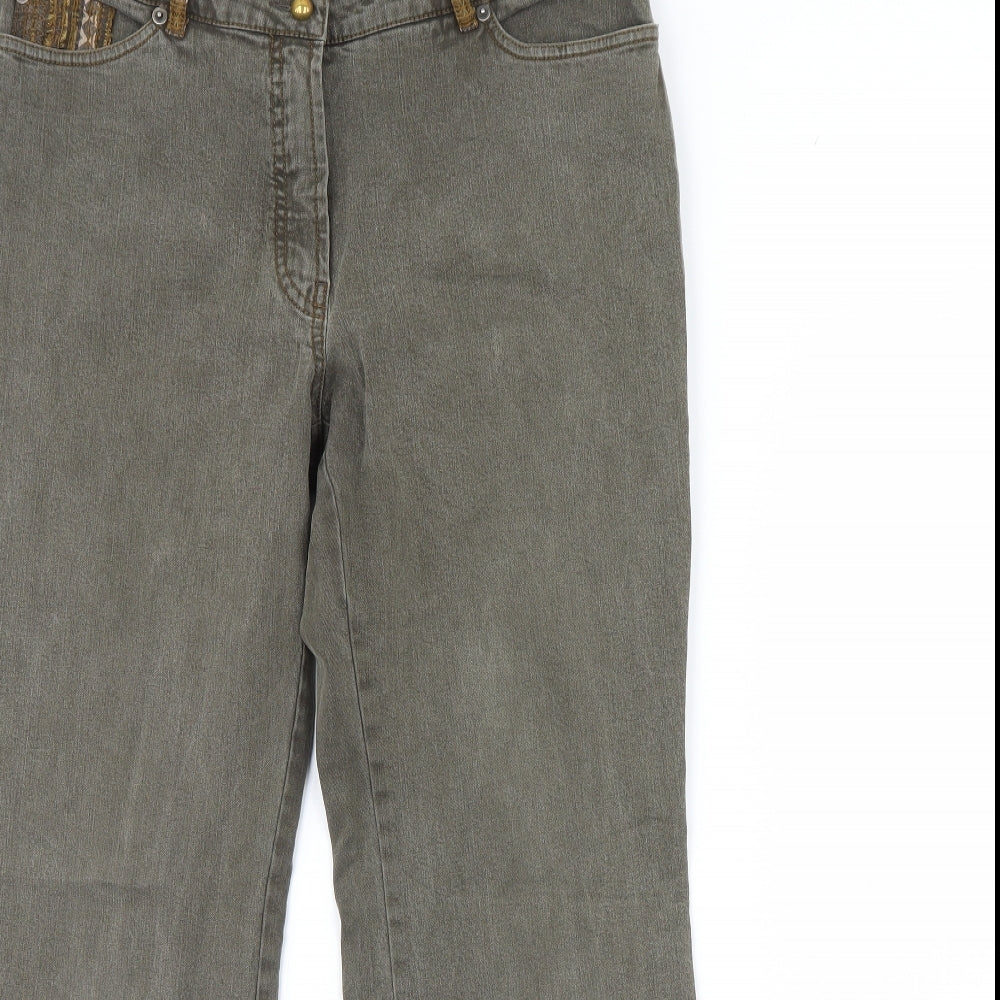Frank Eden Womens Green   Bootcut Jeans Size 34 in L29 in