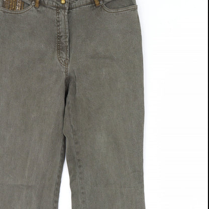 Frank Eden Womens Green   Bootcut Jeans Size 34 in L29 in