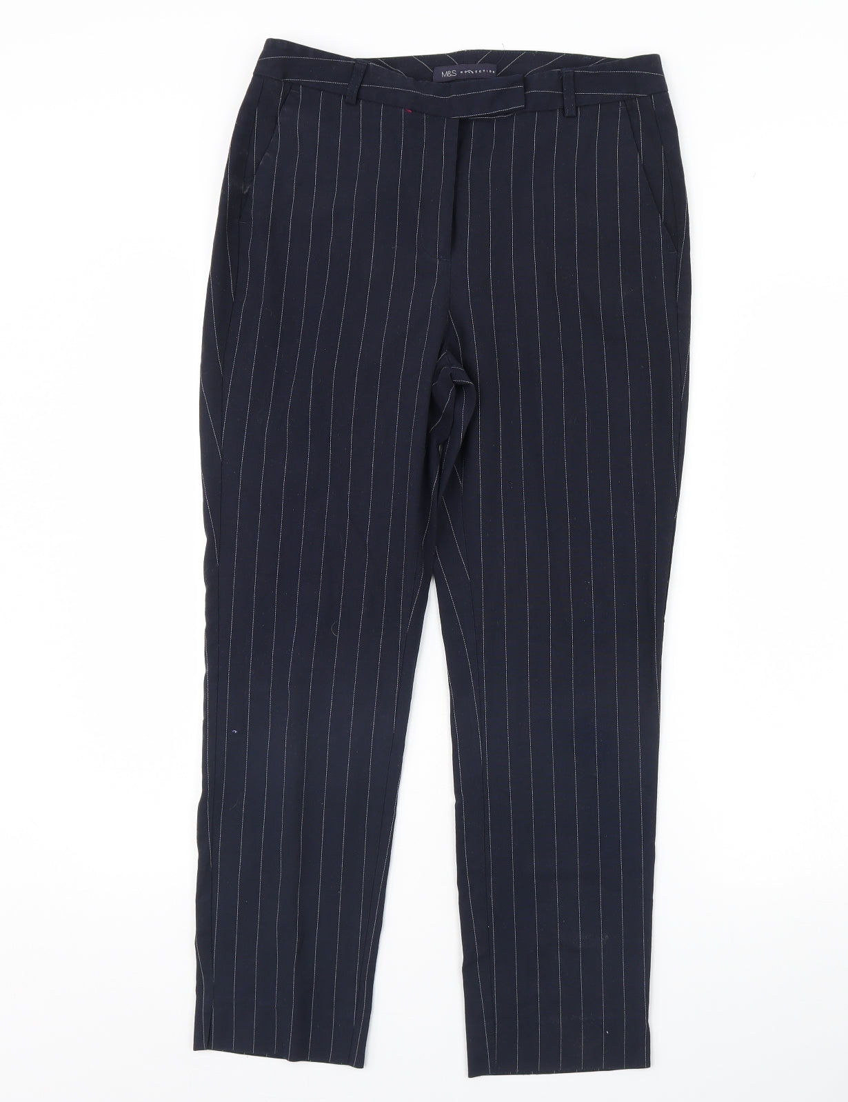 Womens UK Size 10 M&S Regular Fit  Blue Trousers