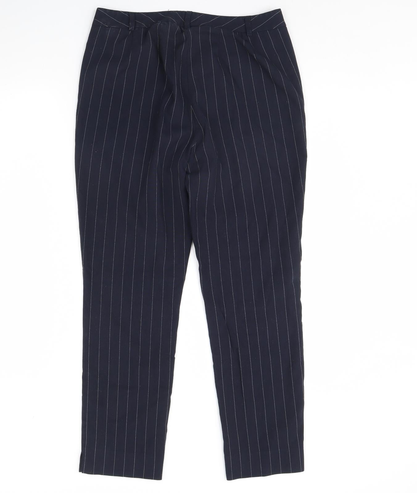 Womens UK Size 10 M&S Regular Fit  Blue Trousers