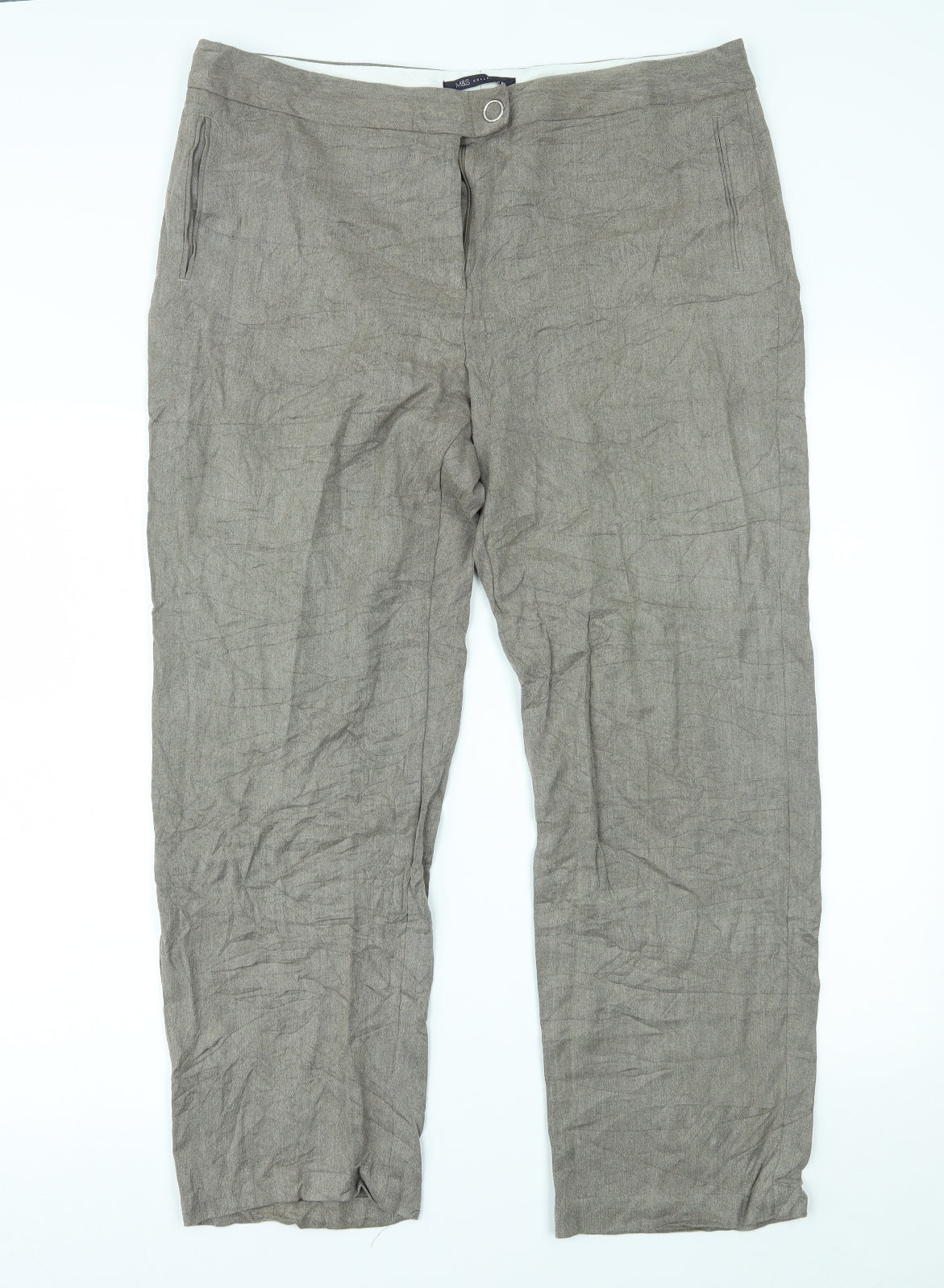 Womens UK Size 16 Marks and Spencer Regular Fit  Brown Trousers