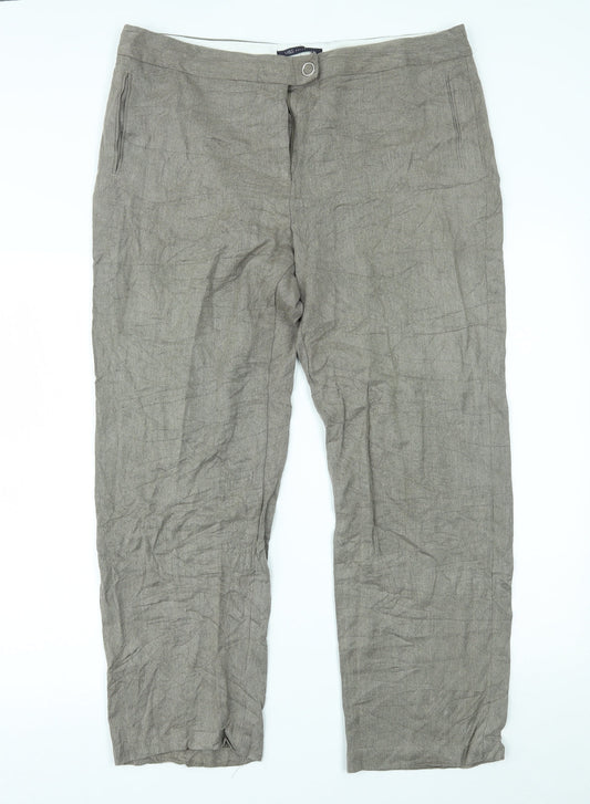 Womens UK Size 16 Marks and Spencer Regular Fit  Brown Trousers