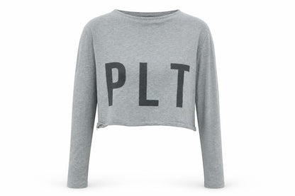 PRETTYLITTLETHING Womens Grey   Cropped T-Shirt Size M