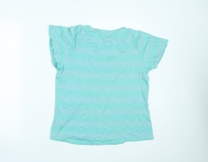 Crew Clothing Womens Green Striped  Basic T-Shirt Size 12