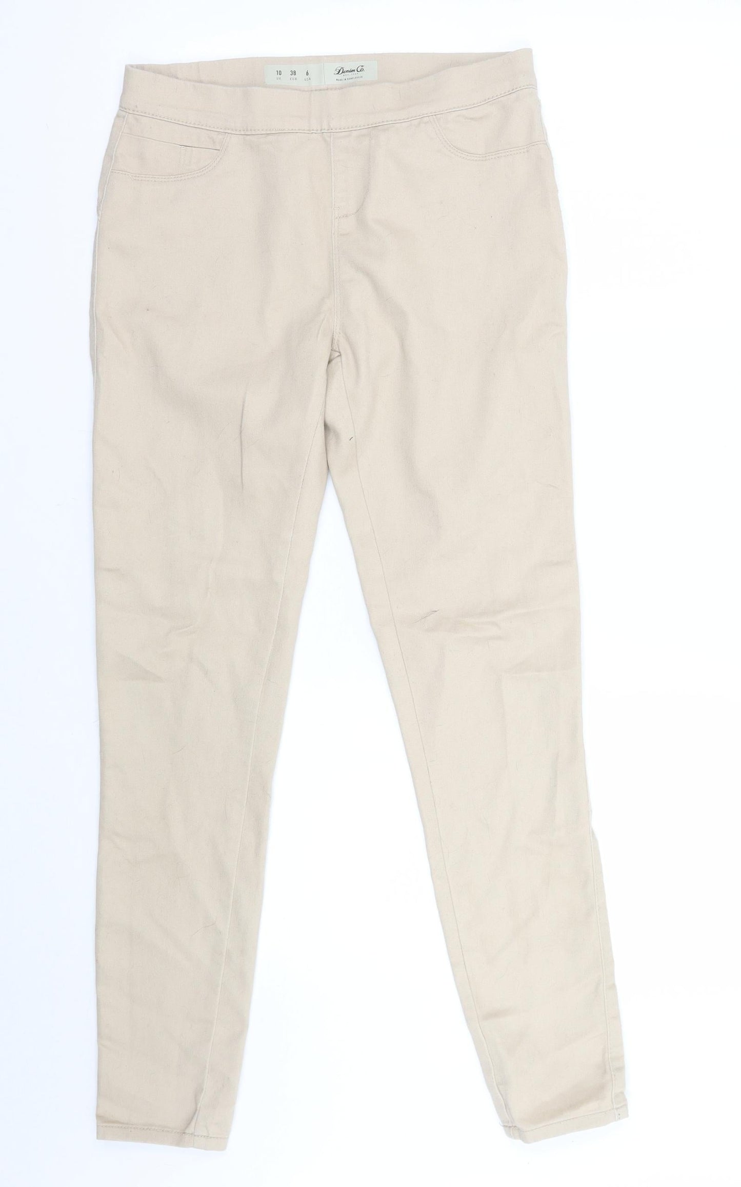 Denim & Co. Womens Beige   Jegging Jeans Size 10 L29 in