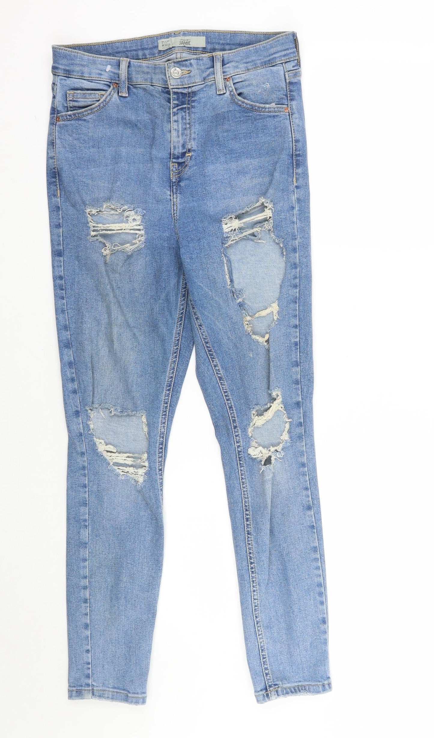 Womens UK Size 30 Topshop Regular Fit Skinny Blue Jeans