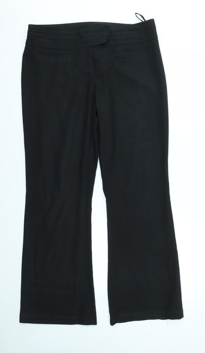 Womens UK Size 14 Dorothy Perkins Regular Fit Dress Pants Black Trousers