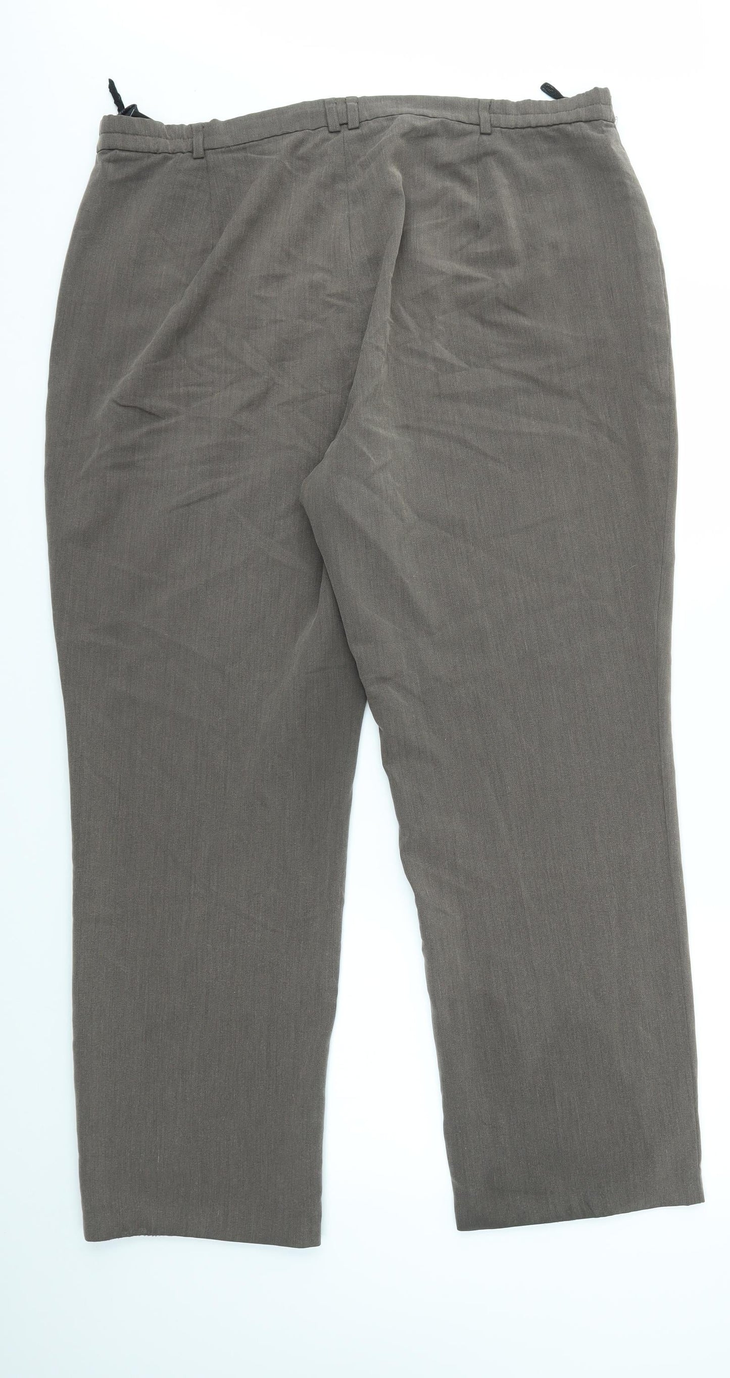 Womens UK Size 18 M&S Regular Fit Dress Pants Brown Trousers