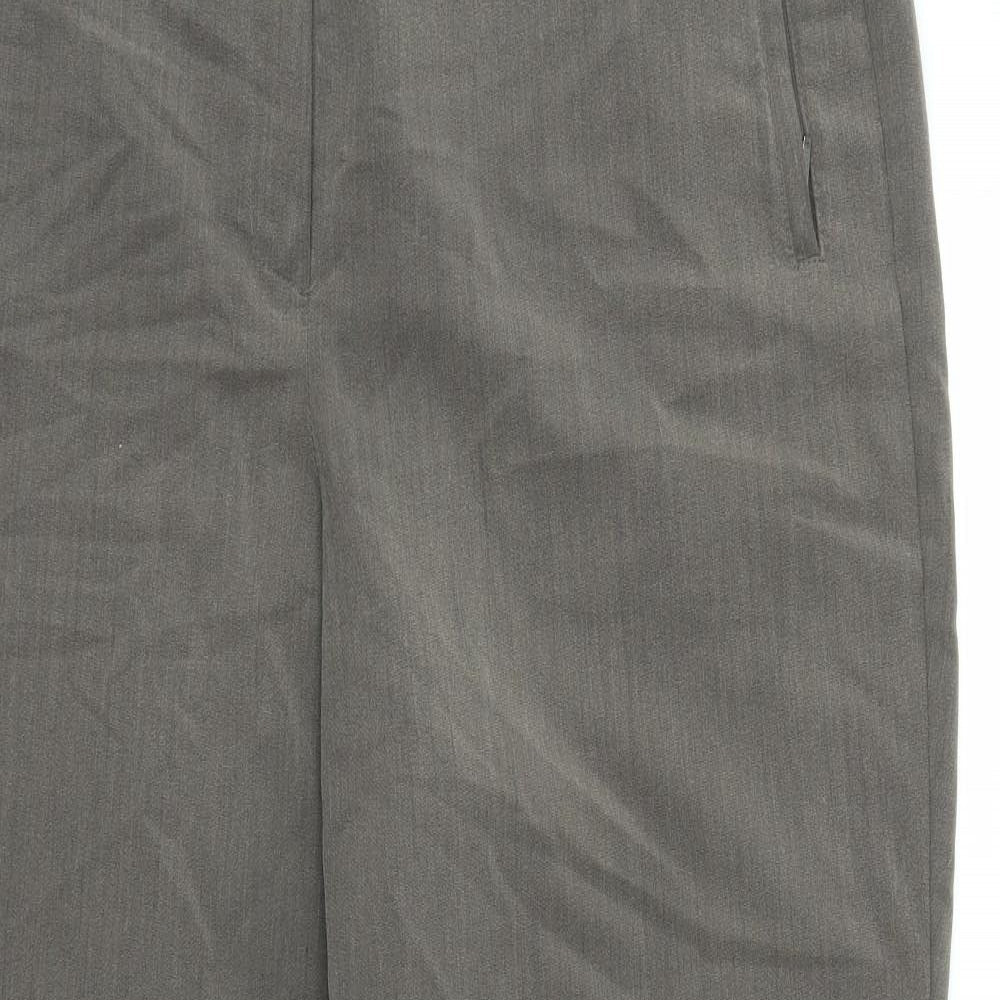 Womens UK Size 18 M&S Regular Fit Dress Pants Brown Trousers