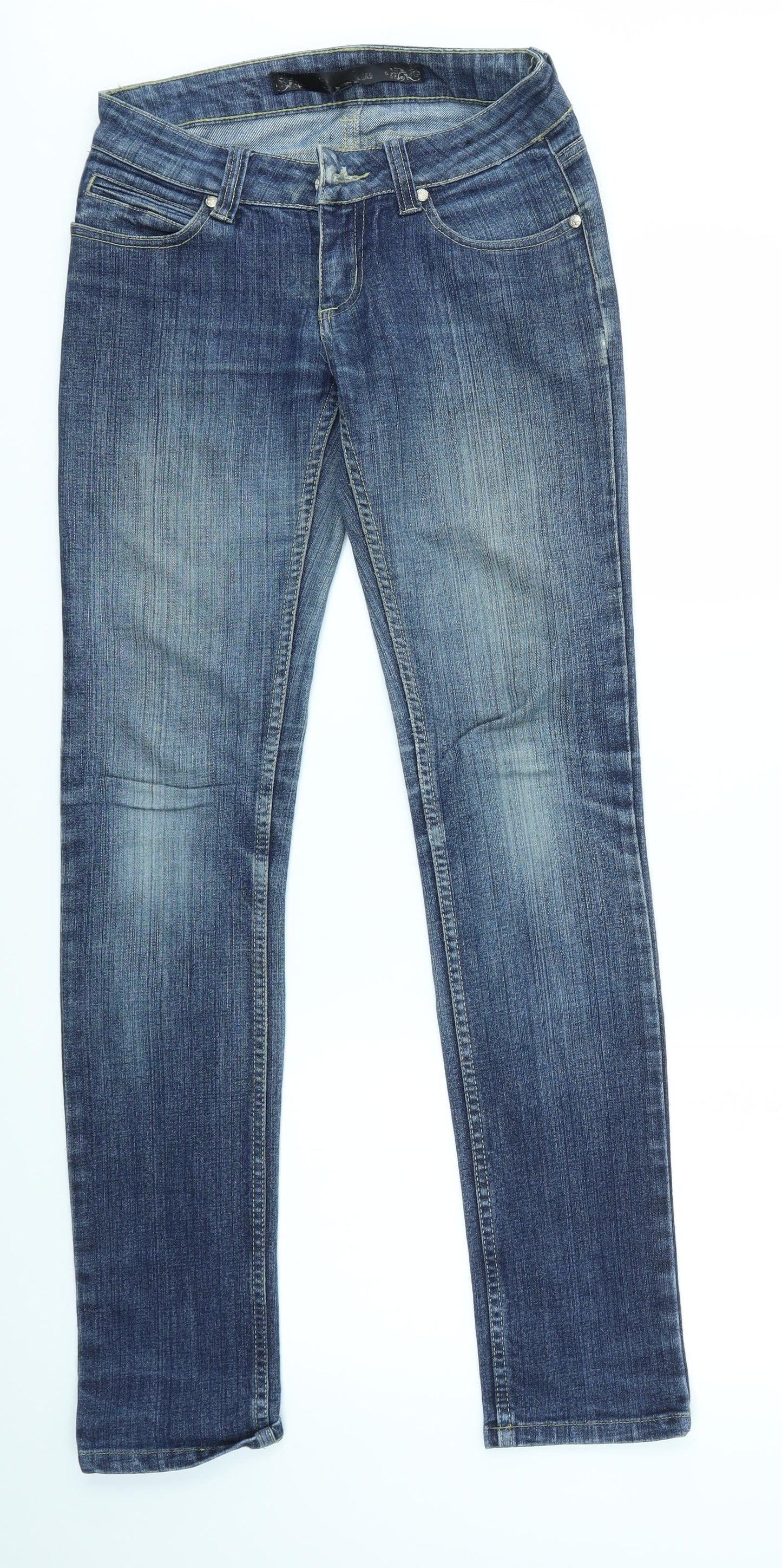 Womens UK Size 8 Preworn Regular Fit Skinny Blue Jeans
