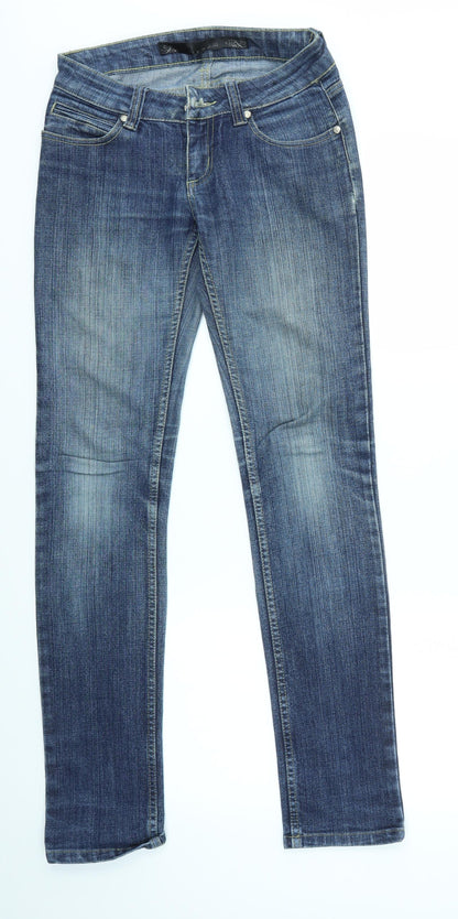 Womens UK Size 8 Preworn Regular Fit Skinny Blue Jeans