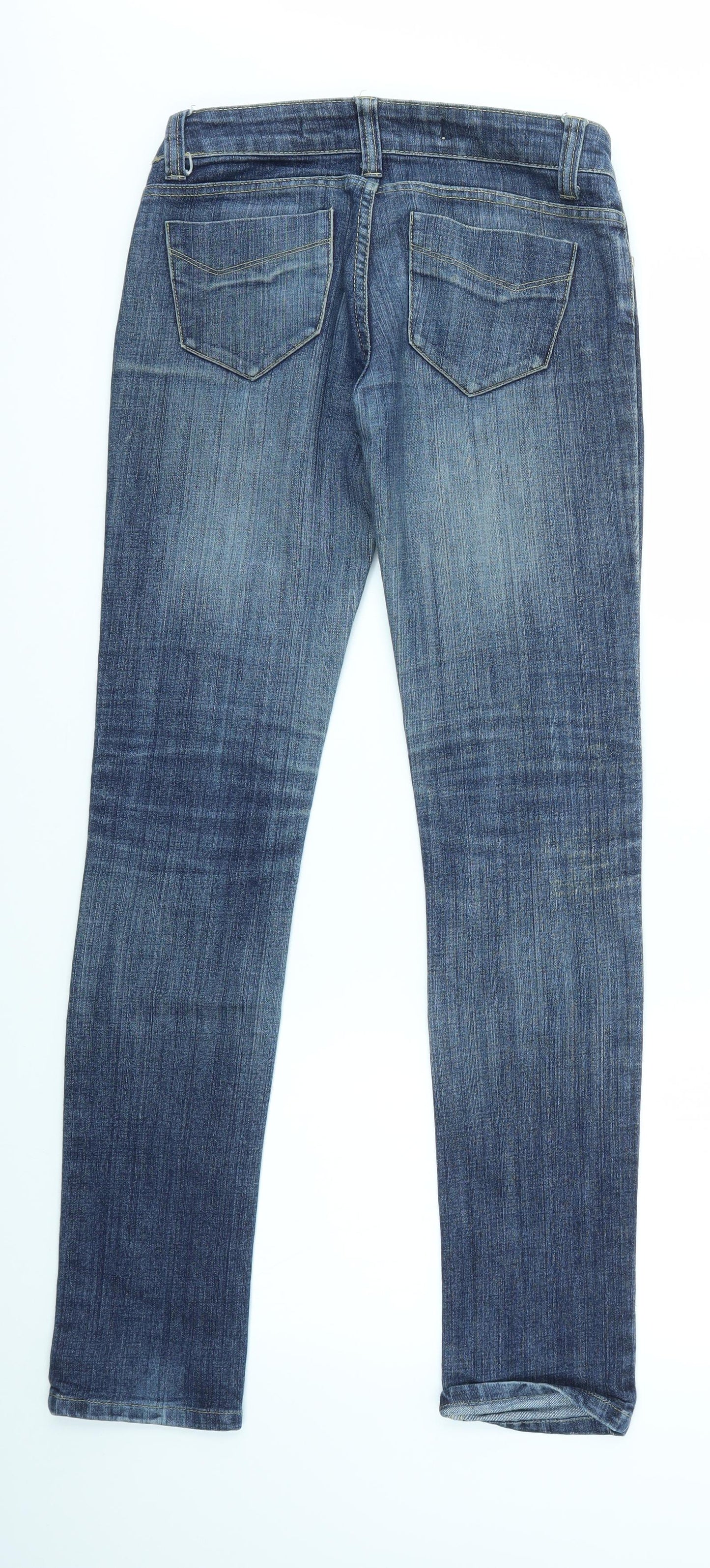 Womens UK Size 8 Preworn Regular Fit Skinny Blue Jeans
