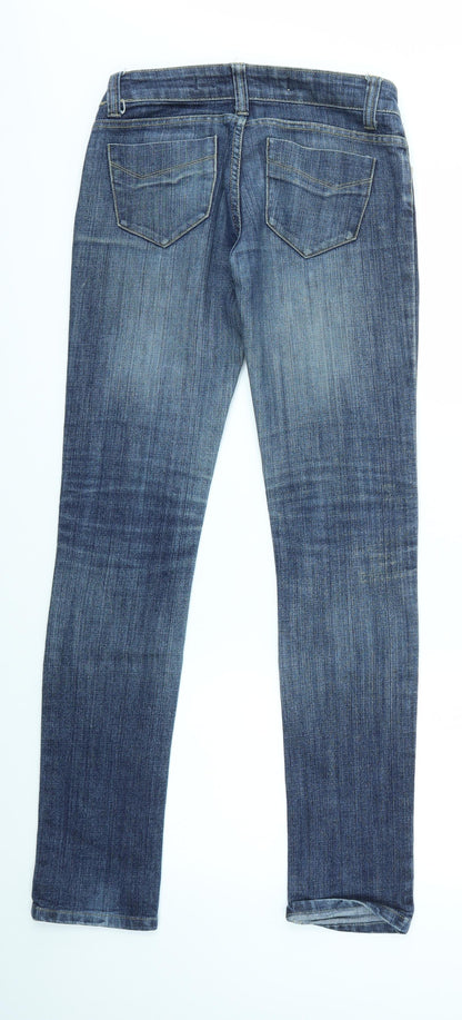 Womens UK Size 8 Preworn Regular Fit Skinny Blue Jeans