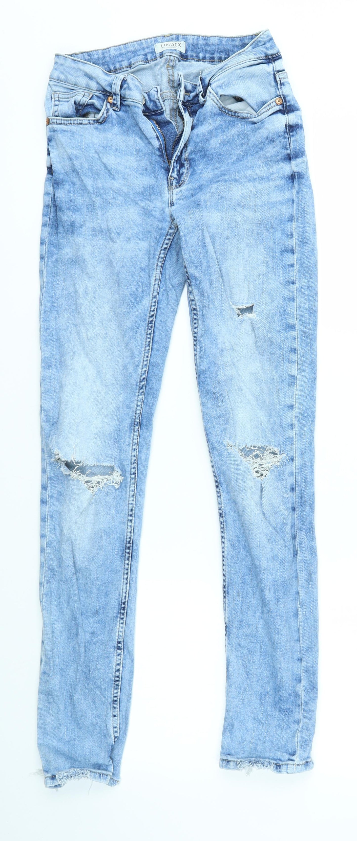 Womens UK Size 10 Lindex Regular Fit Skinny Blue Jeans