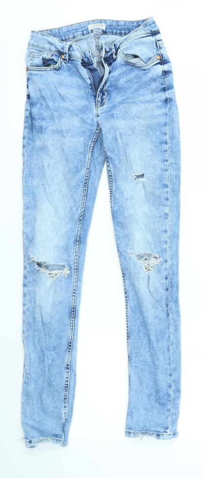 Womens UK Size 10 Lindex Regular Fit Skinny Blue Jeans