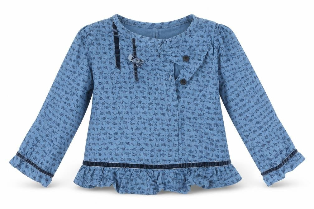 MINI MODE Girls Blue   Basic Blouse Size 18-24 Months