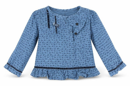 MINI MODE Girls Blue   Basic Blouse Size 18-24 Months