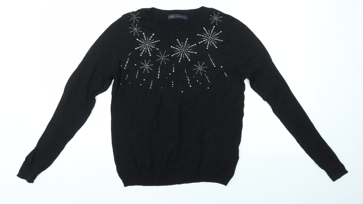 Womens UK Size S M&S Black Pullover Jumper