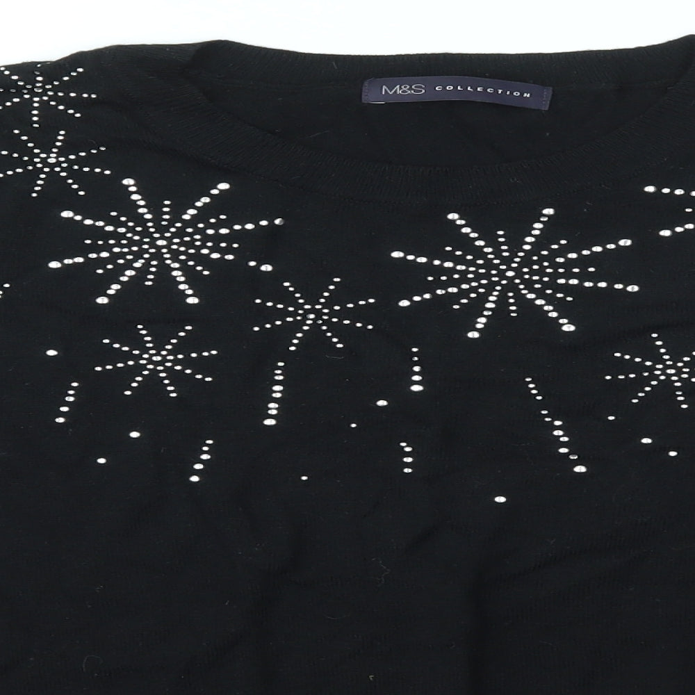 Womens UK Size S M&S Black Pullover Jumper