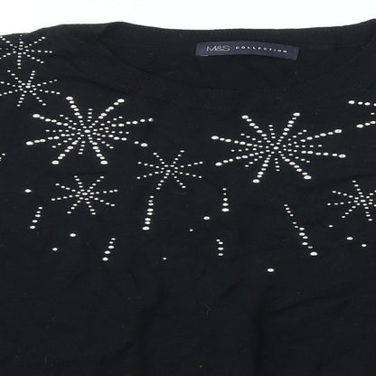 Womens UK Size S M&S Black Pullover Jumper