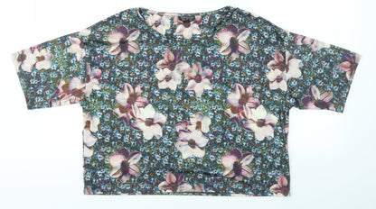 Womens UK Size 6 Topshop Multicoloured Basic T-Shirt