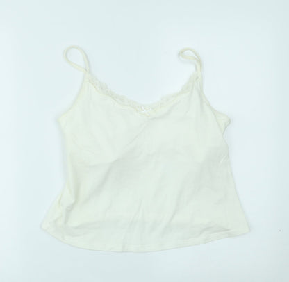M&S Womens White   Cami Nightshirt Size 14  - cropped