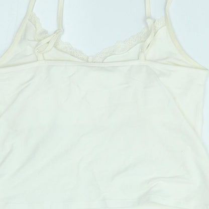 M&S Womens White   Cami Nightshirt Size 14  - cropped
