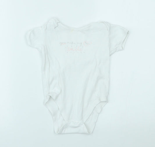George Baby White   Babygrow One-Piece Size 18-24 Months  - you make my heart smile