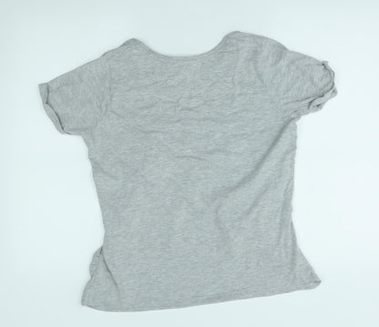 Womens UK Size S Dorothy Perkins Grey Basic T-Shirt