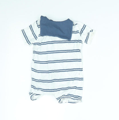 F&F Baby White Striped  Babygrow One-Piece Size 6-9 Months  - small cape