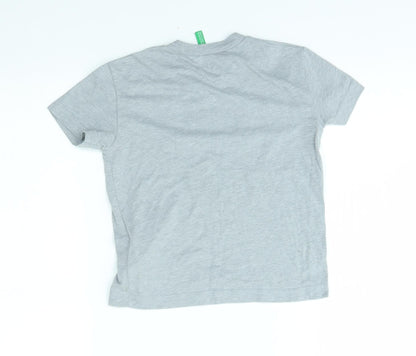 benetton Boys Grey   Basic T-Shirt Size 3-4 Years
