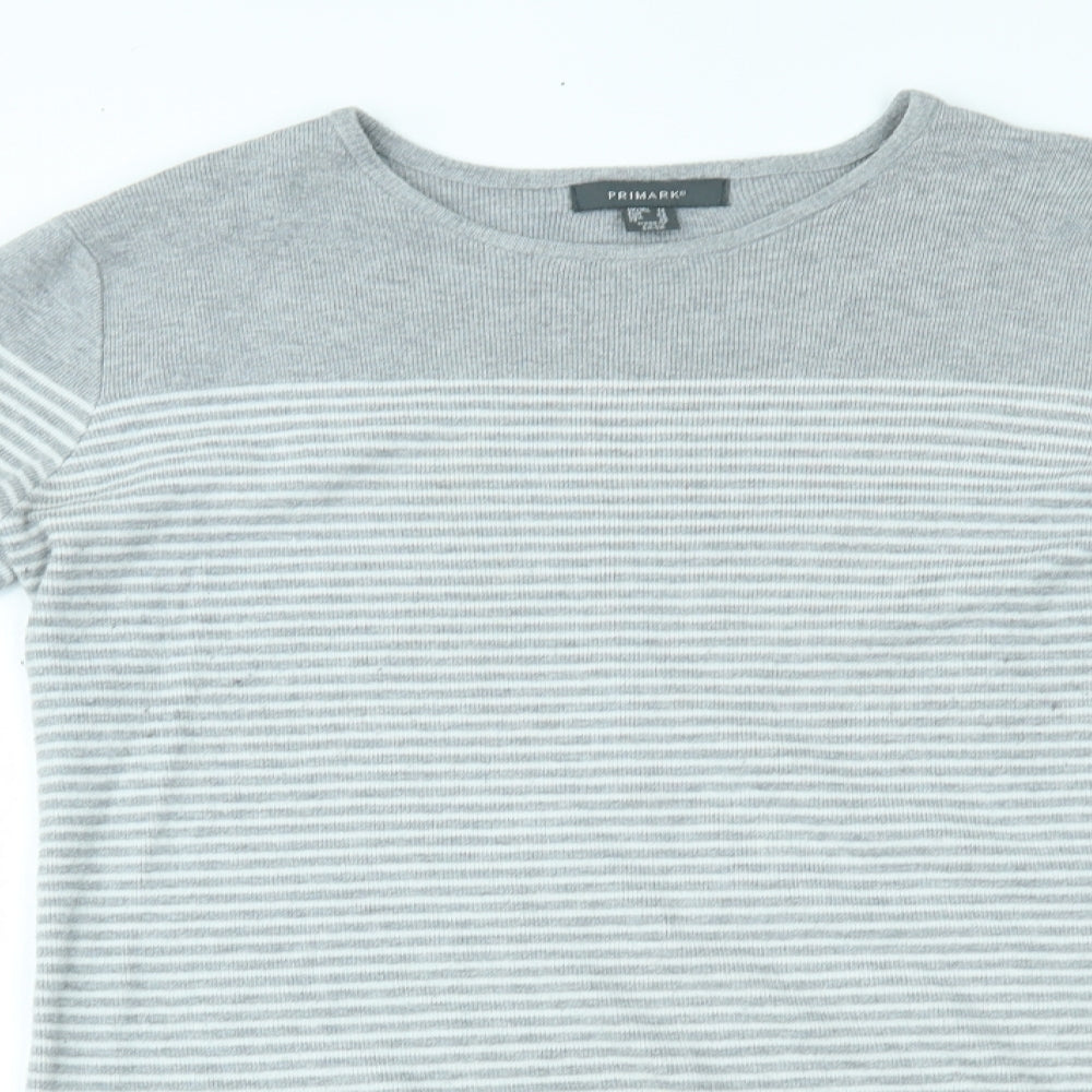 Primark Womens Grey Striped  Jumper Dress  Size 14