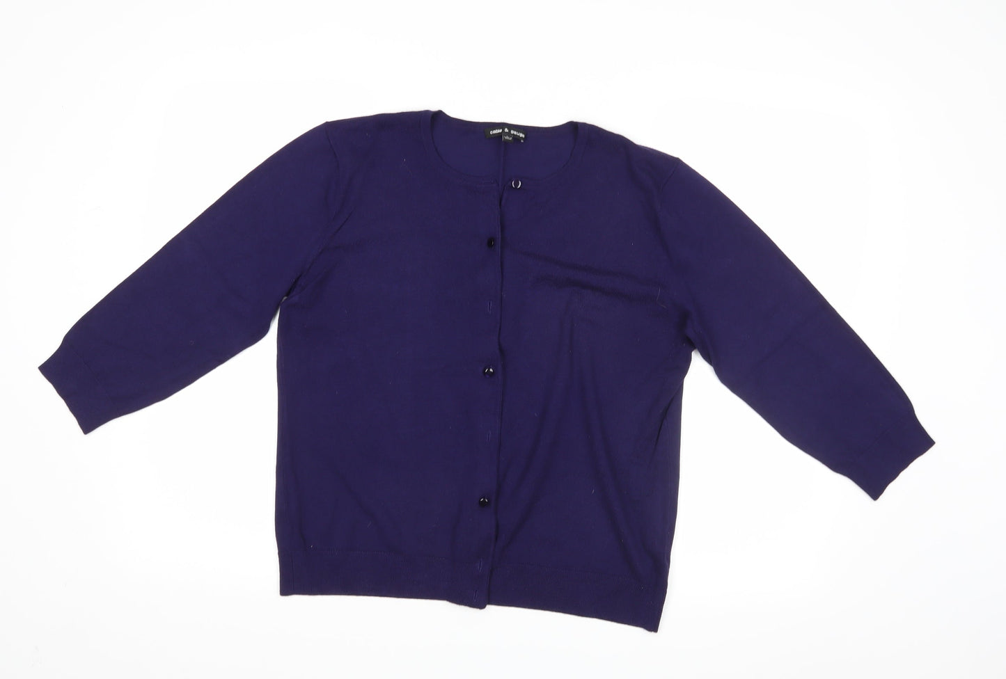 Womens UK Size L Cable & Gauge Blue Cardigan Jumper