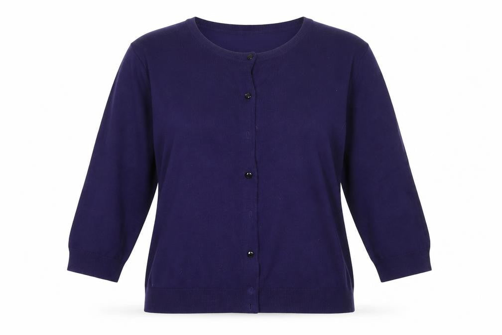 Womens UK Size L Cable & Gauge Blue Cardigan Jumper