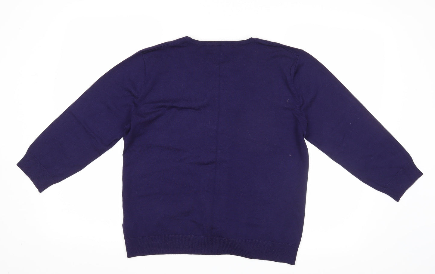 Womens UK Size L Cable & Gauge Blue Cardigan Jumper