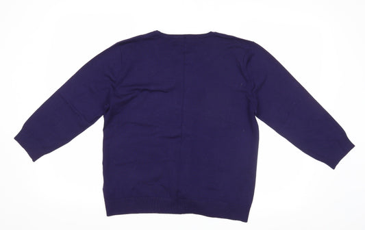 Cable & Gauge Womens Blue   Cardigan Jumper Size L