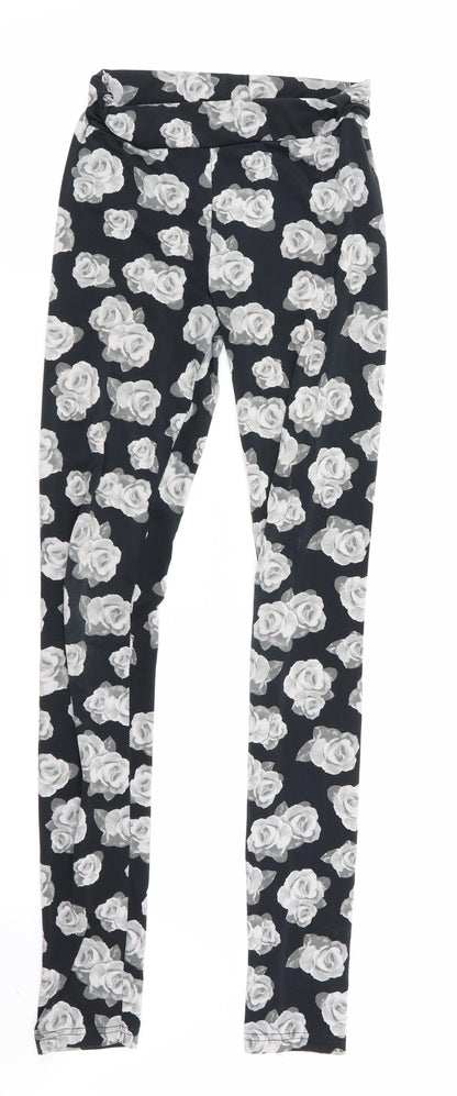 Divided Womens Black Floral  Jegging Leggings Size XS L29 in