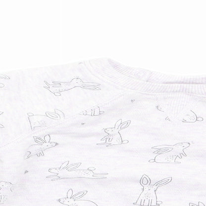 NEXT Girls Purple Animal Print  Pullover Jumper Size 3-6 Months