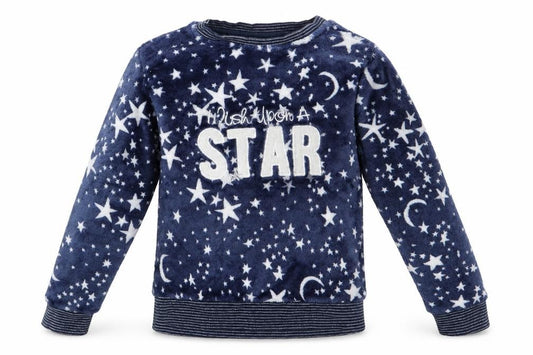 Matalan Girls Blue Geometric   Pyjama Top Size 7 Years  - Stars & Moons