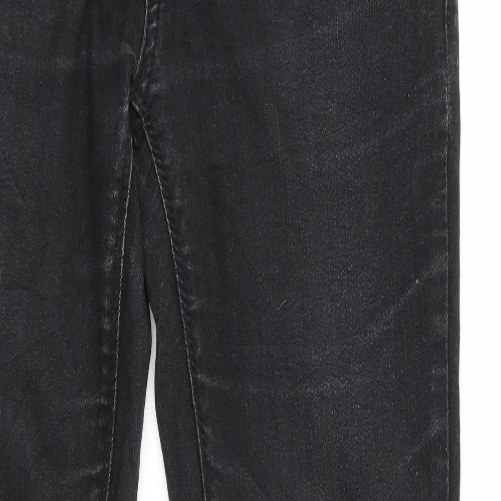Mens UK Size 26 in Blue Effect Regular Fit Skinny Black Jeans