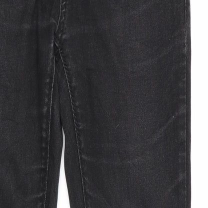 Mens UK Size 26 in Blue Effect Regular Fit Skinny Black Jeans