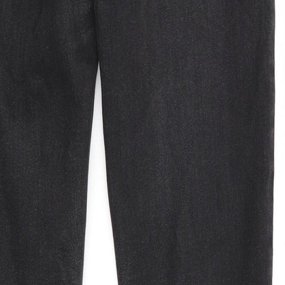 Mens UK Size 26 in Blue Effect Regular Fit Skinny Black Jeans